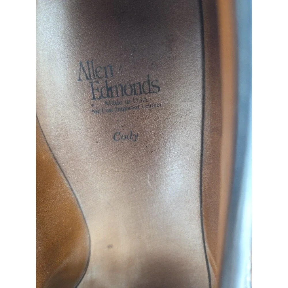 Allen Edmonds 'Cody' Black Leather Dress Loafer Woven Detail &Tassels S 14 EUC